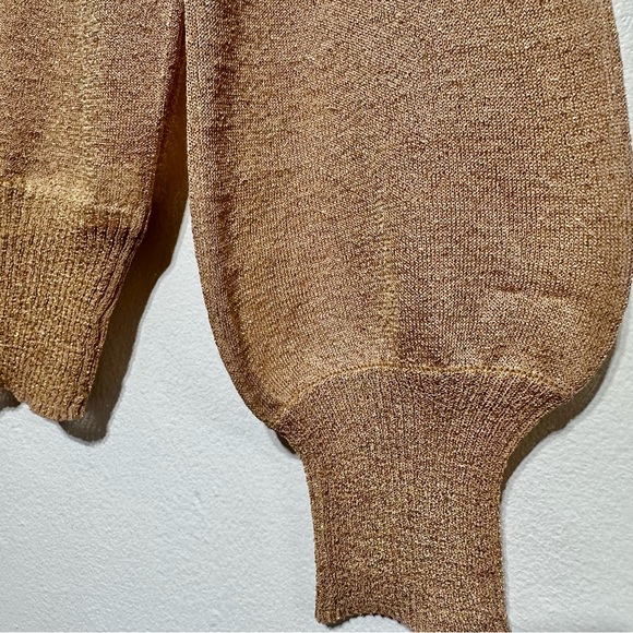 Forever 21 Contemporary Nude Glittery Turtle Neck Lightweight Sweater Sz XS - Picture 4 of 9